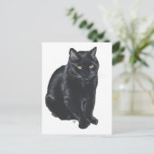 Carte Postale Belle Chat Noir (Debout devant)