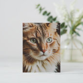 CARTE POSTALE BELLE CHAT TIGRÉ (Debout devant)