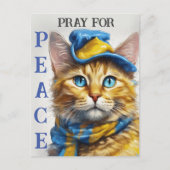 Carte Postale Belle chatte jaune aux yeux bleus - ukraine (Devant)