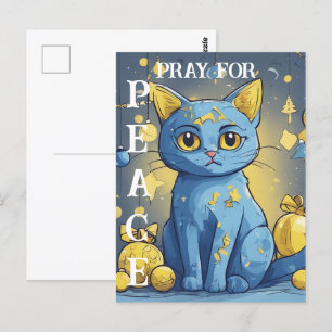 Carte Postale Belle chatte jaune aux yeux bleus - ukraine