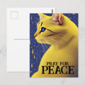 Carte Postale Belle chatte jaune aux yeux bleus - ukraine (Devant / Derrière)