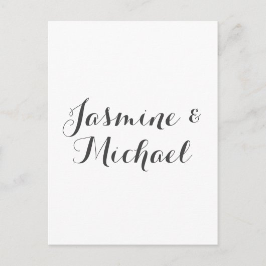 Carte Postale Belle Chic Calligraphie Couple Noms (Devant)