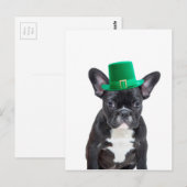 Carte Postale Belle Chien de taureau français avec la Saint-Patr (Devant / Derrière)