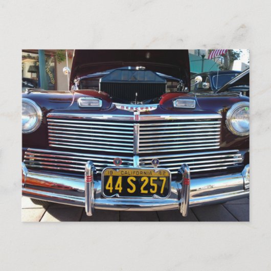 Carte Postale Belle Chrome Grille de Mercure classique voiture (Devant)