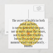 Carte Postale Belle citation bouddhiste avec Mandela vibrante (Devant / Derrière)