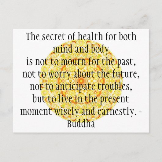 Carte Postale Belle citation bouddhiste avec Mandela vibrante (Devant)