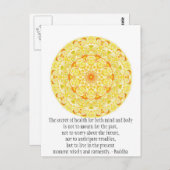 Carte Postale Belle citation bouddhiste avec Mandela vibrante (Devant / Derrière)