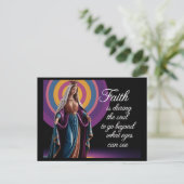 Carte Postale Belle citation de la foi avec Marie (Debout devant)