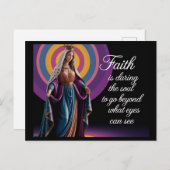 Carte Postale Belle citation de la foi avec Marie (Devant / Derrière)