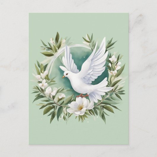 Carte Postale Belle colombe blanche (Devant)