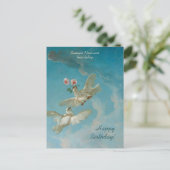 Carte Postale Belle colombe blanche rose CC1262 Boucher Annivers (Debout devant)