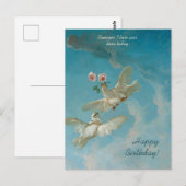 Carte Postale Belle colombe blanche rose CC1262 Boucher Annivers (Devant / Derrière)