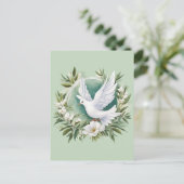 Carte Postale Belle Colombe de Paix Blanche (Debout devant)