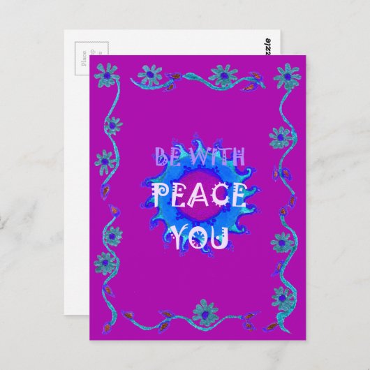 Carte Postale Belle conception graphique extraordinaire jaune or (Devant / Derrière)