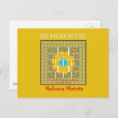 Carte Postale Belle conception graphique extraordinaire jaune or (Devant / Derrière)