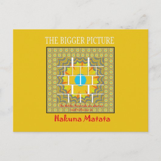 Carte Postale Belle conception graphique extraordinaire jaune or (Devant)