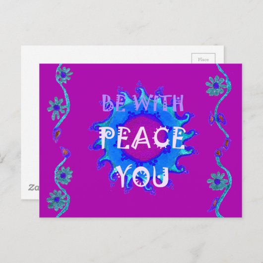 Carte Postale Belle conception graphique extraordinaire jaune or (Devant / Derrière)