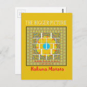 Carte Postale Belle conception graphique extraordinaire jaune or (Devant / Derrière)