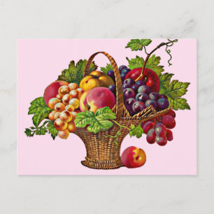 Carte Postale belle corbeille de fruits victoriens