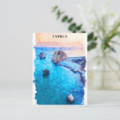 Carte Postale Belle côte colorée de Chypre (Debout devant)