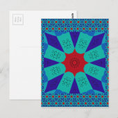 Carte Postale Belle couleur de design féminin égyptienne Extraor (Devant / Derrière)