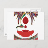 Carte Postale Belle couleur de texture rouge, blanche, violet et (Devant / Derrière)