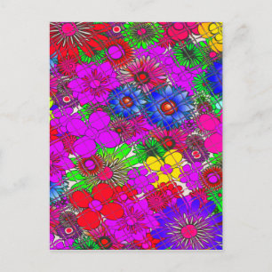 Carte Postale Belle couleur Extraordinaire motif floral design