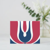 Carte Postale Belle couleur rouge, blanc, bleu texture Abstraite (Debout devant)