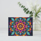 Carte Postale Belle couleur Sacred Geometry Mandala Art (Debout devant)