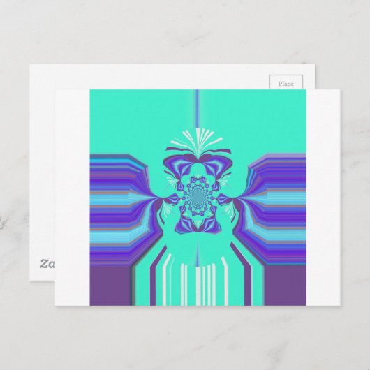 Carte Postale Belle couleur vectorielle bleu cyan cyan iridescen (Devant / Derrière)