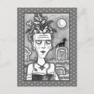 CARTE POSTALE BELLE CRÉATURE FRANKENELLA ÉPOUVANTABLE, TOMBE, CH