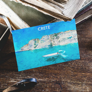 Carte Postale Belle Crète Grèce Ocean Peinture