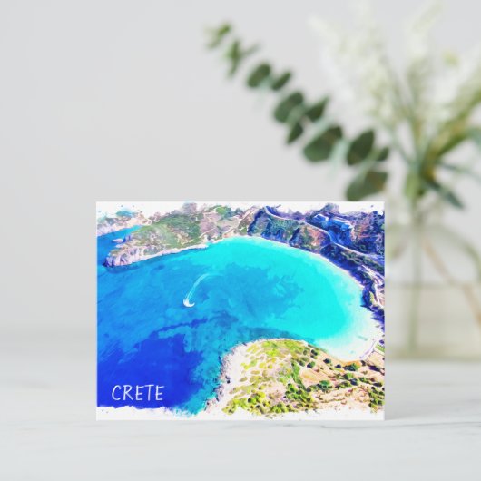 Carte Postale Belle Crète Grèce Panorama Vue (Debout devant)