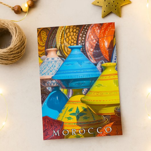 Carte Postale Belle cuisine colorée marocaine tadine