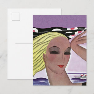 Carte Postale Belle Dame Blonde (Personnaliser)