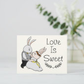 Carte Postale Belle Danse Amour Bunnies | L'amour est Mariage (Debout devant)