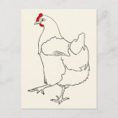 Carte Postale Belle Danse Poulet Funky Line Dessin Animal Art (Devant)