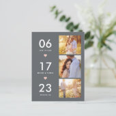 Carte Postale Belle Date MODIFICATIVE COULEUR Enregistrer La Dat (Debout devant)