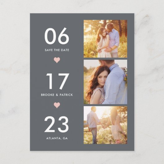 Carte Postale Belle Date MODIFICATIVE COULEUR Enregistrer La Dat (Devant)