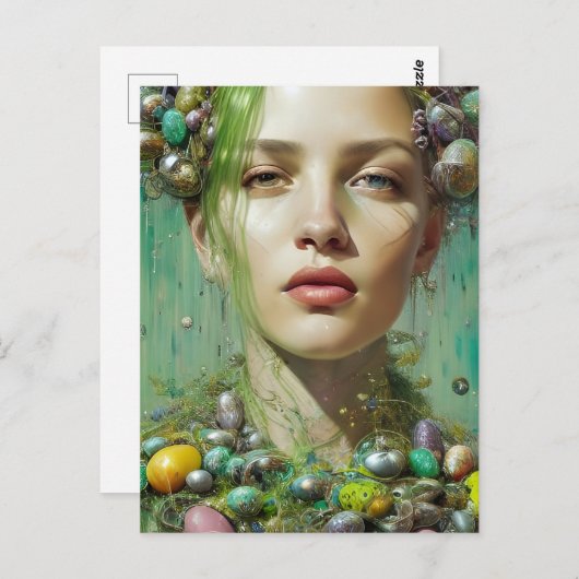 Carte Postale Belle déesse de Pâques (Devant / Derrière)