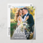 Carte Postale Belle écriture calligraphique Mariage Merci (Devant / Derrière)