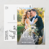 Carte Postale Belle écriture calligraphique Merci de mariage (Devant / Derrière)