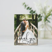 Carte Postale Belle écriture calligraphique Merci Mariage (Debout devant)