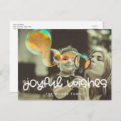 Carte Postale Belle écriture Joyeuse voeux Photo de vacances (Devant / Derrière)