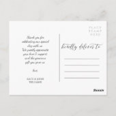 Carte Postale Belle écriture Love & Merci photo Mariage (Dos)