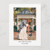 Carte Postale Belle écriture Love & Merci photo Mariage (Devant)