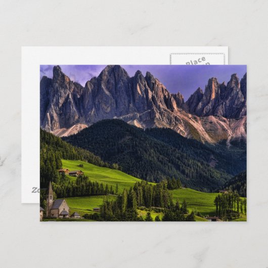 Carte Postale Belle église isolée solitaire Ste Maddalena (Devant / Derrière)