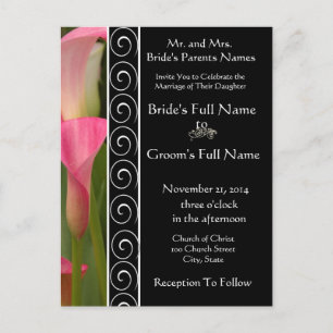 Carte Postale Belle Elégante Cala Rose Lily Invitation