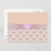 Carte Postale Belle élégante perles blanches effet coeur (Devant / Derrière)