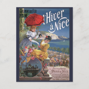 Carte Postale Belle Epoque Nice Voyage hiver Poster